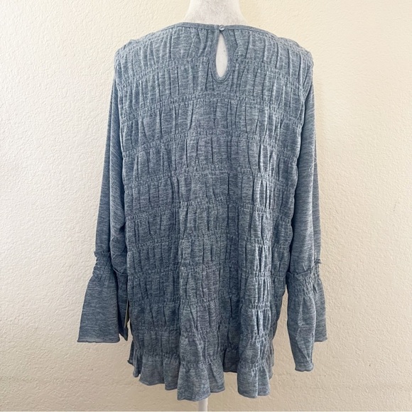 Paper + Tee blue chambray long sleeve top Size 1x New with tags - Picture 3 of 13